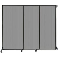 Versare Light Gray Poly Wall-Mounted Quick-Wall Sliding Room Divider