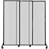 Versare 1812220 Clear Poly Quick-Wall Sliding Portable Room Divider - 7' x 7' 4"