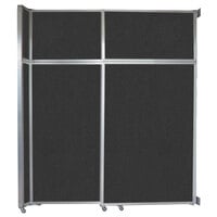 Versare 1072202 Black Operable Wall Sliding Room Divider - 6' 10 inch x 8' 5 1/4 inch
