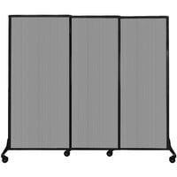 Versare Light Gray Poly Quick-Wall Sliding Portable Room Divider