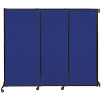 Versare 1813105 Royal Blue Wall-Mounted Quick-Wall Sliding Room Divider - 7' x 5' 10 inch