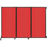 Versare 1823208 Red Poly Wall-Mounted Quick-Wall Folding Room Divider - 8' 4 inch x 5' 10 inch