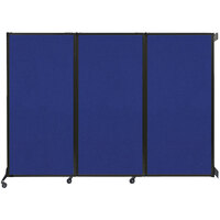 Versare 1823105 Royal Blue Wall-Mounted Quick-Wall Folding Room Divider - 8' 4 inch x 5' 10 inch