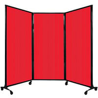 Versare 1820226 Red Poly Quick-Wall Folding Portable Room Divider - 8' 4 inch x 5' 10 inch