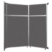 Versare 1070207 Charcoal Gray Operable Wall Folding Room Divider - 7' 11 inch x 8' 5 1/4 inch