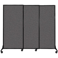 Versare 1810145 Charcoal Gray Quick-Wall Sliding Portable Room Divider - 7' x 5' 10 inch