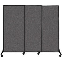 Versare Charcoal Gray Quick-Wall Sliding Portable Room Divider