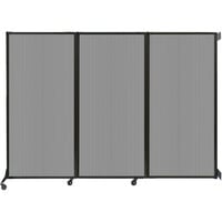 Versare 1823207 Light Gray Poly Wall-Mounted Quick-Wall Folding Room Divider - 8' 4 inch x 5' 10 inch
