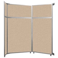 Versare 1070201 Beige Operable Wall Folding Room Divider - 7' 11 inch x 8' 5 1/4 inch