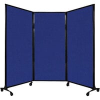 Versare 1820145 Royal Blue Quick-Wall Folding Portable Room Divider - 8' 4 inch x 5' 10 inch