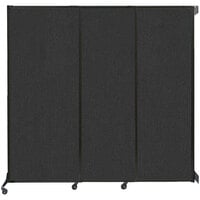 Versare 1814102 Black Wall-Mounted Quick-Wall Sliding Room Divider - 7' x 6' 8"