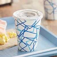 Choice 12 oz. Poly Paper Cold Cup and Flat Straw Slot Lid - 100/Pack