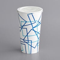 Choice 32 oz. Poly Paper Cold Cup and Flat Straw Slot Lid - 100/Pack