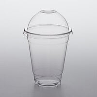 Choice 12 oz. Clear PET Plastic Cold Cup with Dome Lid with No Hole - 50/Pack