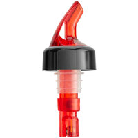 American Metalcraft PR78924 1 oz. Red Spout / Red Tail Measured Liquor Pourer with Collar