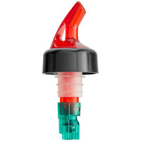 American Metalcraft PR78922 .75 oz. Red Spout / Green Tail Measured Liquor Pourer with Collar - 12/Pack