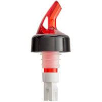 American Metalcraft PR78928 2 oz. Red Spout / White Tail Measured Liquor Pourer with Collar