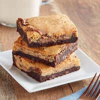 David's Cookies 4 oz. Pre-cut Brookie Brownie Cookie Bars - 96/Case