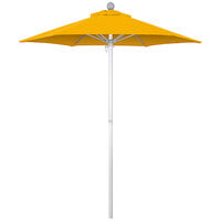California Umbrella Summit Series 6' Round Sunflower Yellow Push Lift Umbrella with 1 1/2" Aluminum Pole