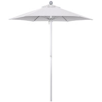 California Umbrella Summit Series 6' Round Natural Push Lift Umbrella with 1 1/2 inch Aluminum Pole
