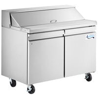 Avantco A Plus APST-48-12 48 inch 2 Door Stainless Steel Refrigerated Sandwich / Salad Prep Table