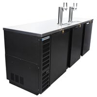 Beverage-Air DD94HC-1-B-ALT-072-WINE 1 Double and 1 Triple Tap Kegerator Wine Dispenser with Right Side Compressor - Black, 5 (1/2) Keg Capacity