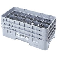 Cambro 10HS638151 Soft Gray Camrack 10 Compartment 6 7/8 inch Half Size Glass Rack