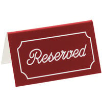 Cal-Mil 273-1 5 inch x 3 inch Red/White Double-Sided Reserved Tent Sign
