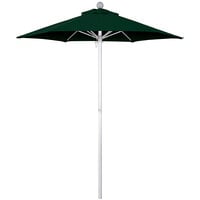 California Umbrella Summit Series 6' Round Forest Green Push Lift Umbrella with 1 1/2 inch Aluminum Pole