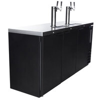 Beverage-Air DD72HC-1-B-072-WINE 1 Double and 1 Triple Tap Kegerator Wine Dispenser with Right Side Compressor - Black, 3 (1/2) Keg Capacity
