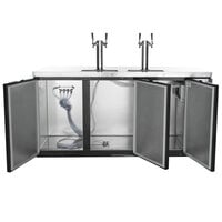 Beverage-Air DD72HC-1-B-072-WINE 1 Double and 1 Triple Tap Kegerator Wine Dispenser with Right Side Compressor - Black, 3 (1/2) Keg Capacity