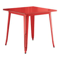Lancaster Table & Seating Alloy Series 32" x 32" Distressed Ruby Red Standard Height Outdoor Table