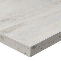 BFM Seating 2AW3048 Relic 30 inch x 48 inch Rectangular Antique Wash 2 inch Thick Melamine Table Top with Matching Edge