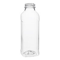 14.5 oz Square PET Clear Juice Bottle with Recessed Label Panel - 160/Bag