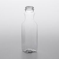 12 oz. Square Carafe PET Clear Juice Bottle - 198/Bag