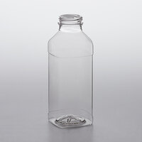 13.5 oz Square PET Clear Juice Bottle with Recessed Label Panel - 160/Bag