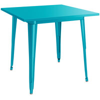 Lancaster Table & Seating Alloy Series 32 inch x 32 inch Teal Dining Height Outdoor Table