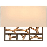 Kalco 501131BZG Hudson 3-Light ADA Compliant Wall Sconce with Bronze Gold Finish and Linen Shade - 120V, 40W