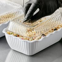 Choice 5 lb. White Deli Crock with Clear Cover