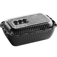 Choice 5 lb. Black Deli Crock with Clear Cover