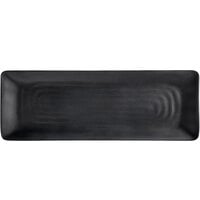 GET RP-1865-BK Nara 18 inch x 6 1/2 inch Black Matte Rectangular Melamine Platter - 6/Case