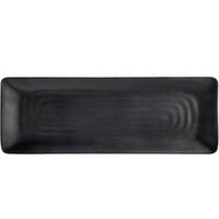 GET RP-1865-BK Nara 18" x 6 1/2" Black Matte Rectangular Melamine Platter - 6/Case