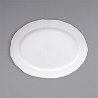 Fortessa 6200.F0000.23 Ilona 11 3/4" x 8 7/8" Bright White Oval Wide Rim China Platter - 12/Case