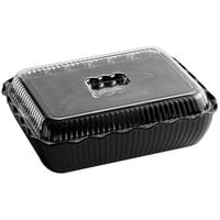Choice 10 lb. Black Deli Crock with Clear Cover