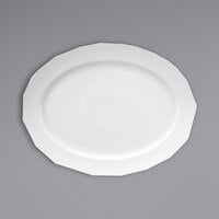 Fortessa 6200.F0000.24 Ilona 13 1/4" x 10" Bright White Oval Wide Rim China Platter - 12/Case