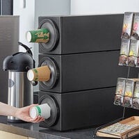 Choice Black Stackable Countertop 8 - 44 oz. Cup Dispenser Cabinet - 3 Slot
