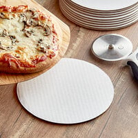 9 inch White Corrugated Pizza Circle - 25/Pack