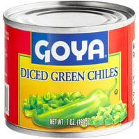 Goya 7 oz. Fire Roasted Diced Green Chiles - 24/Case