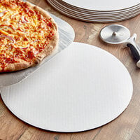 16 inch White Corrugated Pizza Circle - 125/Case