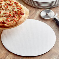 14 inch White Corrugated Pizza Circle - 250/Case